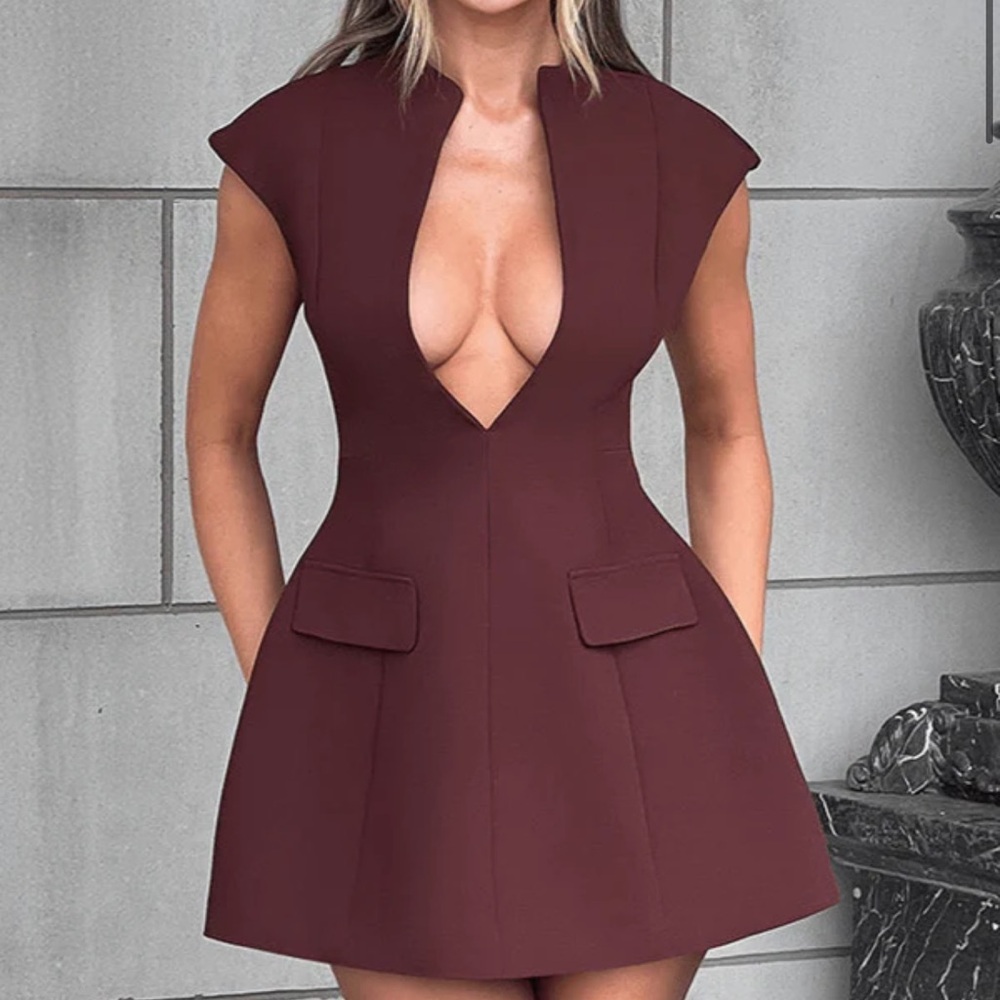 Chic Maroon Mini Dress for Women